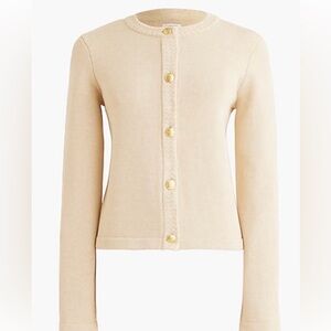 J. Crew Women's Beige Cardigan with Gold Buttons